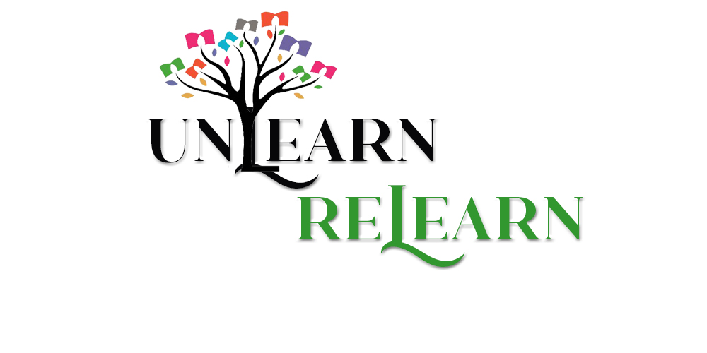 UnLearn ReLearn logo — a tree with book-shaped leaves